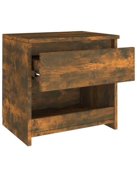Comodini Rovere Fumo 2pz 40x30x39 cm Legno Ingegnerizzato