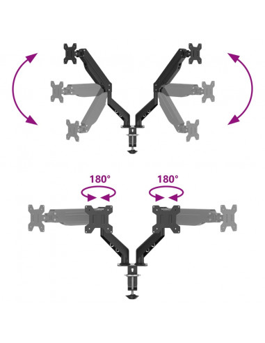 Braccio TV Doppio per Schermo VESA da Max 27" 75/100 mm 20 kg