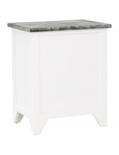 Comodini Set 2 pz con 2 Cassetti Grigio e Bianco