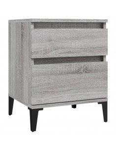 Comodino 2 pz Grigio Sonoma 40x35x50 cm