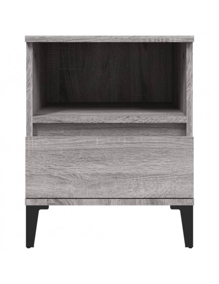 Comodino 2 pz Grigio Sonoma 40x35x50 cm