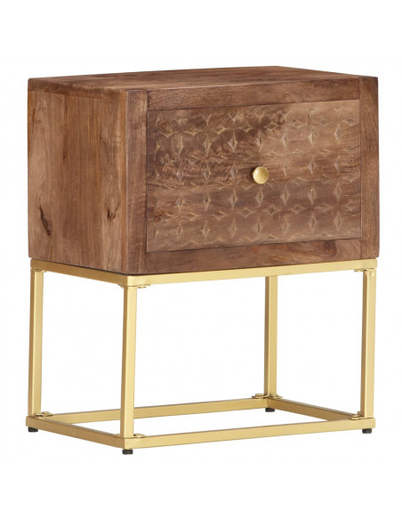 Comodino 40x30x50 cm in Legno Massello di Mango