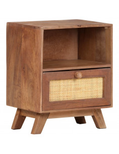 Comodino 40x30x50 cm in Legno Massello di Mango