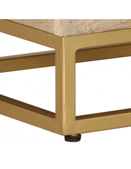 Comodino 40x30x50 cm in Legno Massello di Mango e Ferro