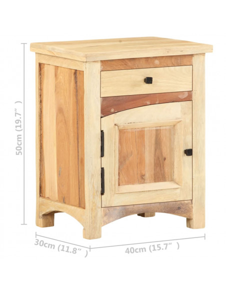 Comodino 40x30x50 cm in Legno Massello di Recupero