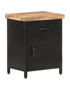 Comodino 40x30x52 cm in Legno di Mango Grezzo