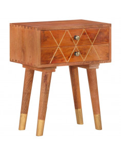 Comodino 40x30x58 cm in Legno Massello di Mango