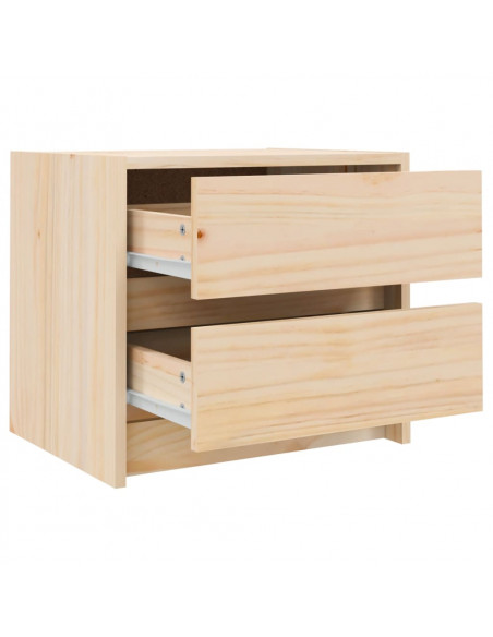 Comodino 40x31x35,5 cm in Legno Massello di Pino