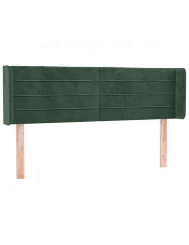 Testiera ad Orecchio Verde Scuro 147x16x78/88 cm in Velluto