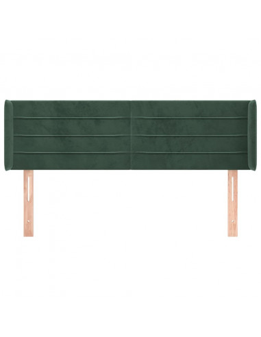 Testiera ad Orecchio Verde Scuro 147x16x78/88 cm in Velluto