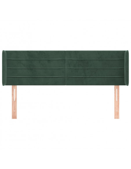 Testiera ad Orecchio Verde Scuro 147x16x78/88 cm in Velluto