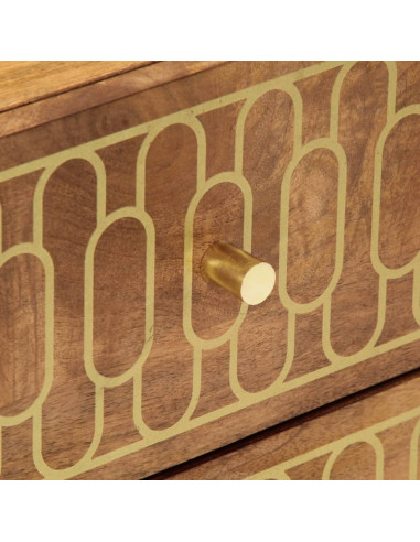 Comodino 40x33x46 cm in Legno Massello di Mango