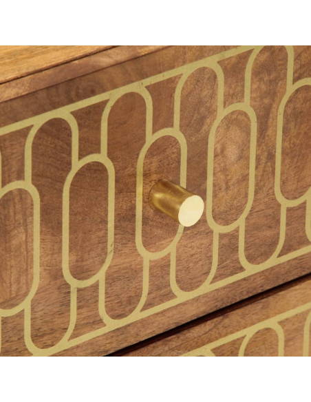 Comodino 40x33x46 cm in Legno Massello di Mango