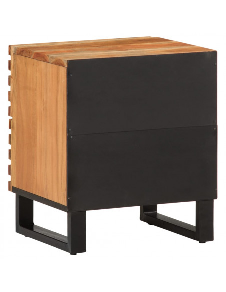 Comodino 40x34x46 cm in Legno Massello di Acacia