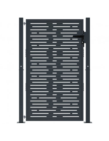Cancello da giardino antracite 100x125 cm in acciaio design quadrato