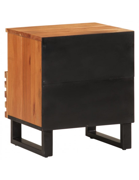 Comodino 40x34x46 cm in Legno Massello di Acacia