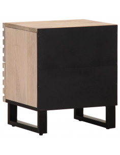 Comodino 40x34x46 cm in Legno Massello di Mango Sbiancato