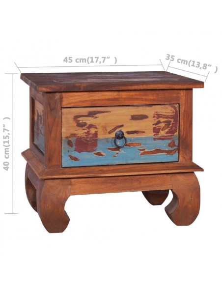 Comodino 45x35x40 cm in Legno Massello di Recupero