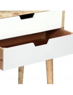 Comodino 47x35x59 cm in Legno Massello di Mango