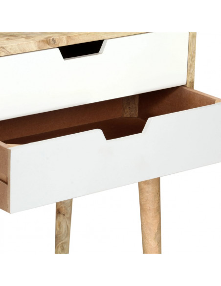 Comodino 47x35x59 cm in Legno Massello di Mango