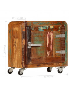 Comodino 50x30x50 cm Legno Massello di Recupero