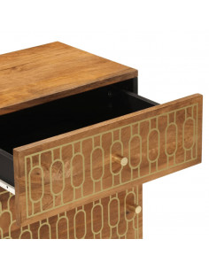 Comodino 50x33x60 cm in Legno Massello di Mango