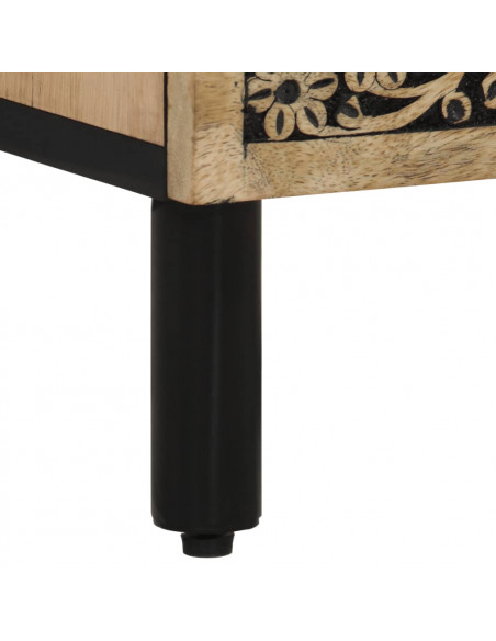 Comodino 50x33x60 cm in Legno Massello di Mango