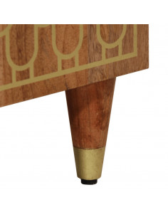 Comodino 50x33x60 cm in Legno Massello di Mango