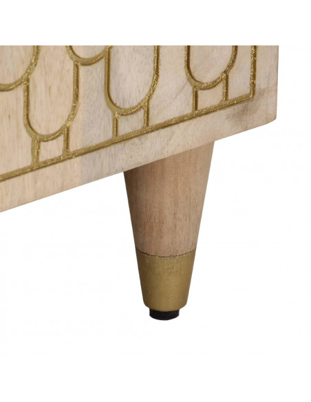 Comodino 50x33x60 cm in Legno Massello di Mango