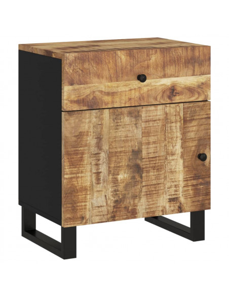 Comodino 50x33x60cm Legno Massello di Mango e Legno Multistrato