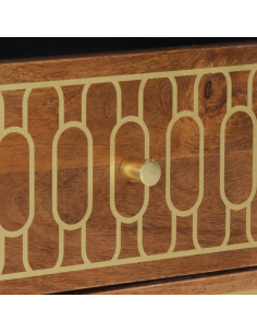 Comodino 50x33x62 cm in Legno Massello di Mango