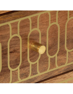 Comodino 50x33x62 cm in Legno Massello di Mango