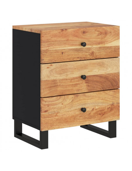 Comodino 50x33x62 cm Legno Massello Acacia e Legno Multistrato