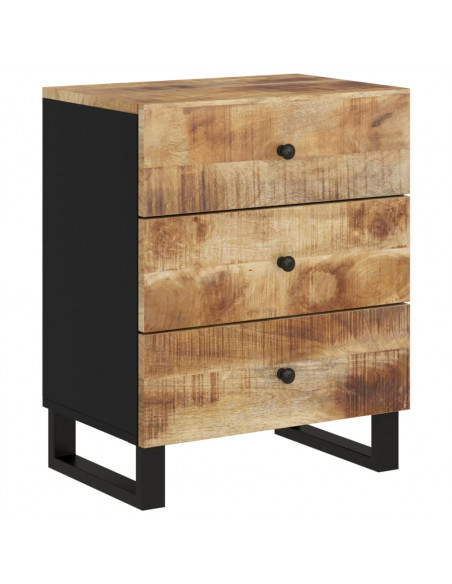 Comodino 50x33x62cm Legno Massello di Mango e Legno Multistrato