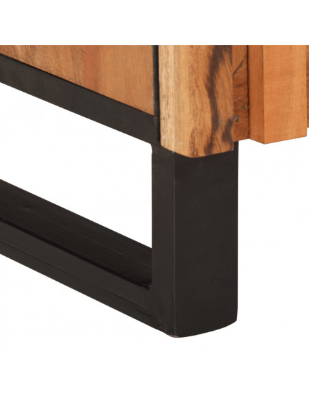 Comodino 50x34x60 cm in Legno Massello di Acacia