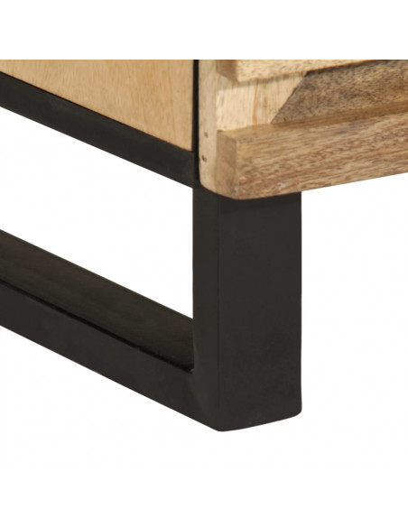 Comodino 50x34x62 cm in Legno Massello di Mango Grezzo