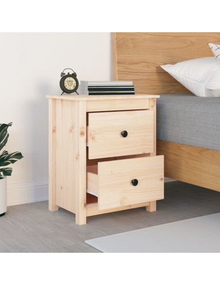 Comodino 50x35x61,5 cm in Legno Massello di Pino
