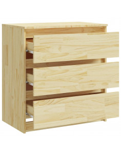 Comodino 60x36x64 cm in Legno Massello di Pino