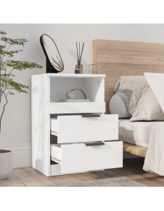 Comodino a Muro Bianco in Legno Multistrato