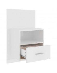 Comodino a Muro Bianco Lucido