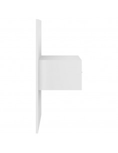 Comodino a Muro Bianco Lucido