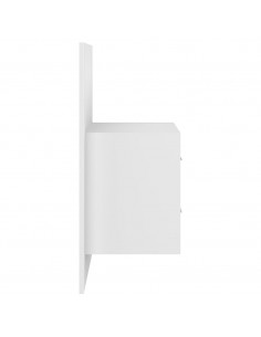 Comodino a Muro Bianco Lucido
