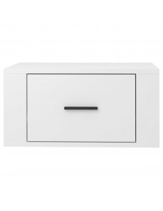 Comodino a Muro Bianco Lucido 50x36x25 cm