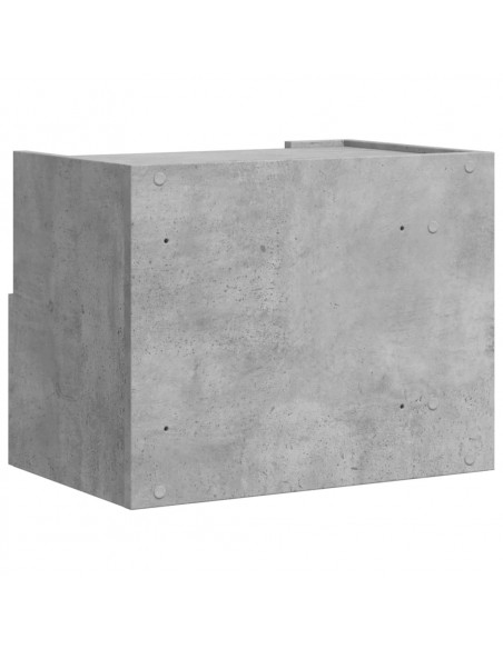 Comodino a Muro Grigio Cemento 45x30x35 cm