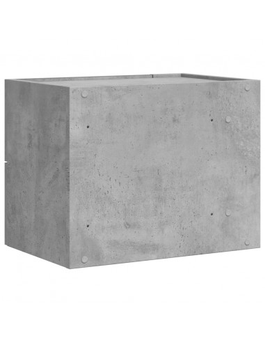 Comodino a Muro Grigio Cemento 45x30x35 cm