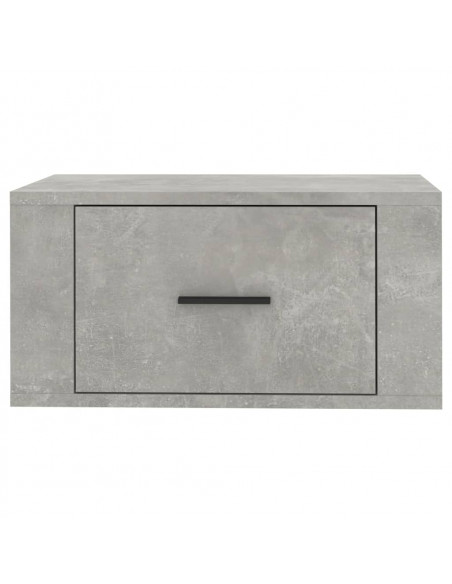 Comodino a Muro Grigio Cemento 50x36x25 cm