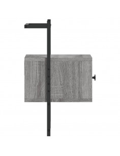 Comodino a Muro Grigio Sonoma 35x30x51 cm Legno Multistrato