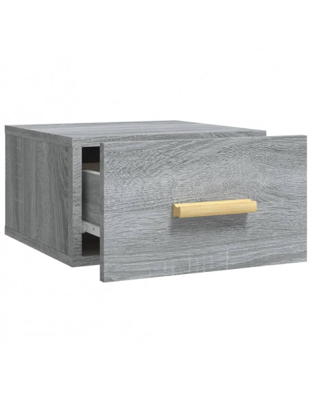 Comodino a Muro Grigio Sonoma 35x35x20 cm