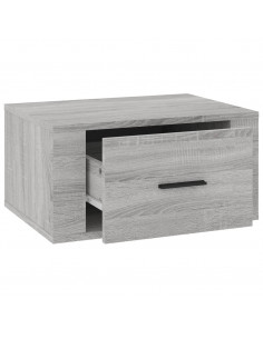 Comodino a Muro Grigio Sonoma 50x36x25 cm