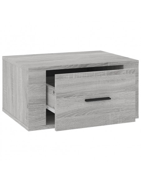 Comodino a Muro Grigio Sonoma 50x36x25 cm